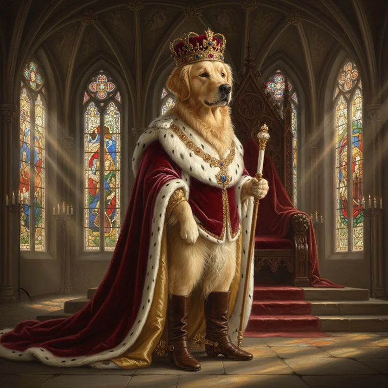 Pet dressed as king — AI pet portrait