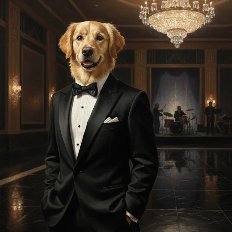 Pet in tuxedo — AI pet portrait
