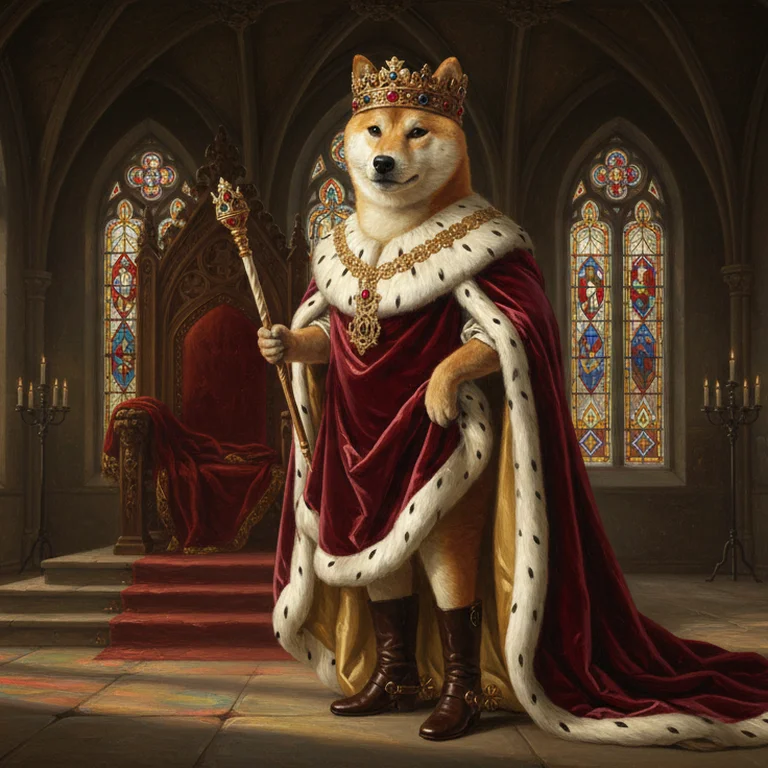 High-quality Shiba Inu king portrait by AI